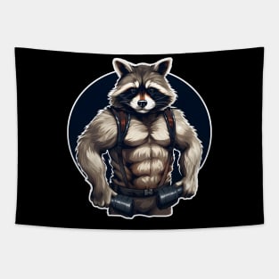 Gym workout raccoon Tapestry