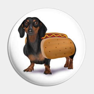 Halloween Wiener Dog Dachshund Hot Dog Costume Drawing Pin