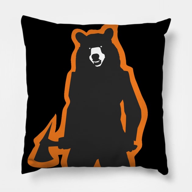 Bear Lover Gift Ideas-Camping lover Bear Paw Clothes Pillow by MIRgallery