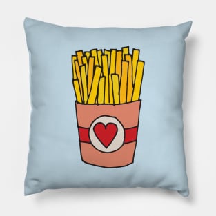 Fry Day I'm in Love | French Fries in a Heart Box Pillow