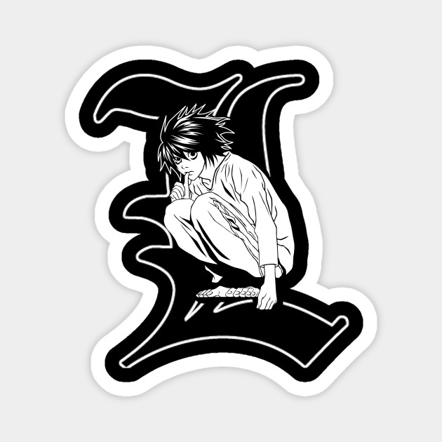 Death Note L Logo Death Note L Logo Magnet Teepublic
