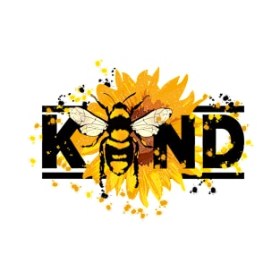 Be Kind Sunflower and Bee Motivational Message T-Shirt