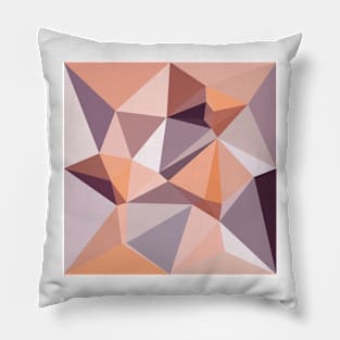 Almond Beige Abstract Low Polygon Background Pillow