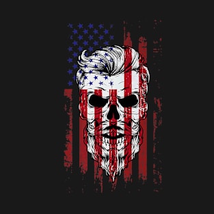 Flag Beard Skull T-Shirt