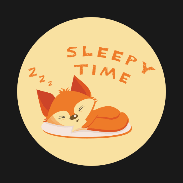 Sleepy time cute sleeping baby fox by GoranDesign