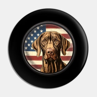 Patriotic Vizsla Pin