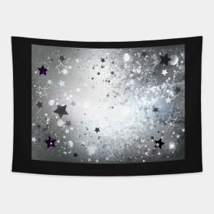 Silver Background with Stars Tapestry