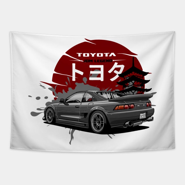 Toyota MR2, JDM Car Tapestry by T-JD