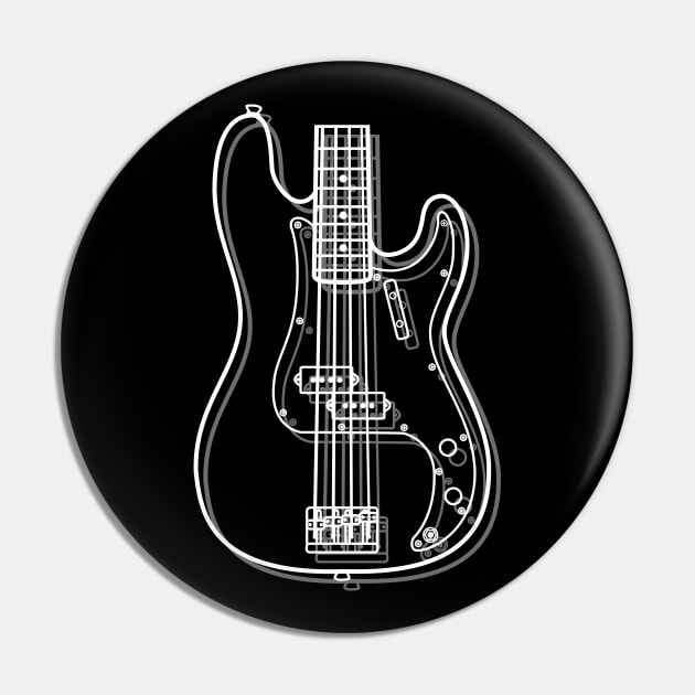 P-Style Bass Guitar Body Outline Dark Theme Pin by nightsworthy