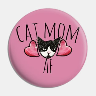 Cat Mom AF Pin