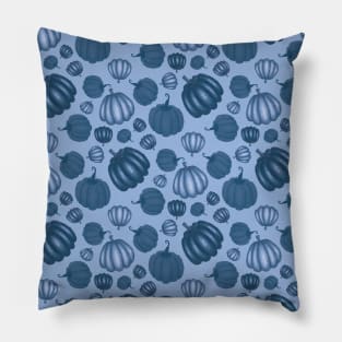 Cute Blue Pumpkin Pattern Pillow