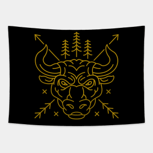 Wild Bull Head Tapestry