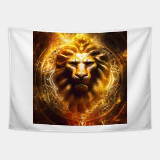 GOLDEN MYSTIC LION Tapestry