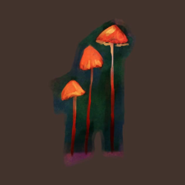 Painted Mushroom - Orange by Raebees