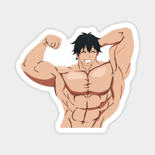 How Many Kilograms are the Dumbbells You Lift? - Machio Pose V.2 Anime Gift T-Shirt Magnet