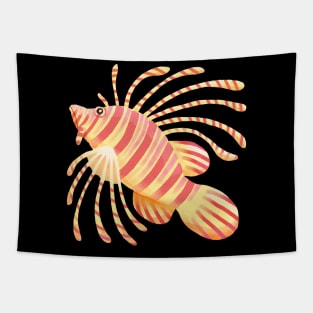 Whimsical Ocean Coral Reef Lionfish in Digital Tapestry