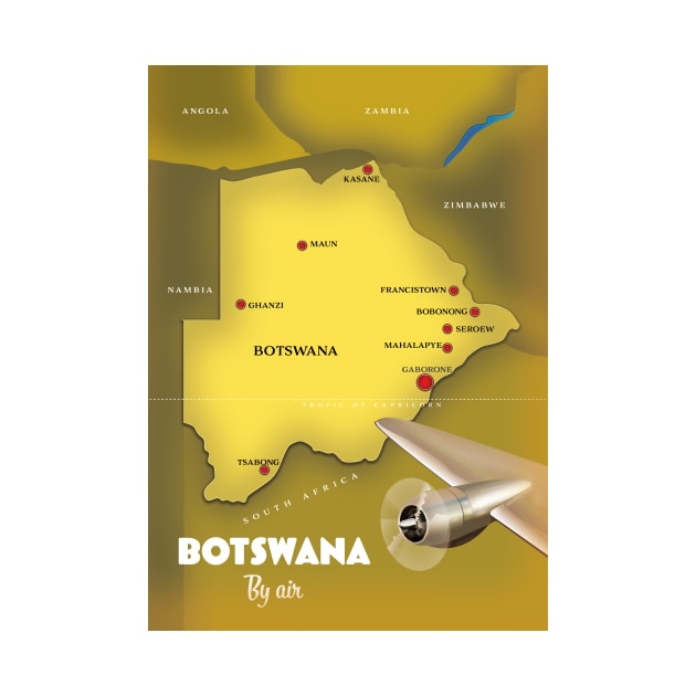 Botswana map travel poster. by nickemporium1