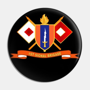 1st Signal Brigade w Br - Ribbon Pin