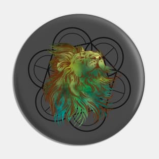 Sacred Geometry Lion Pin