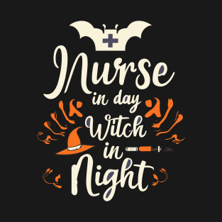 Witch Nurse Halloween Design T-Shirt