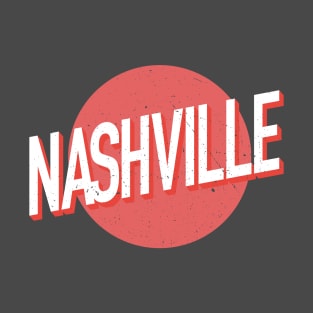 Nashville Tennessee Red Moon Text T-Shirt