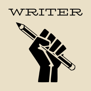 Writer Bold Hand with pencil T-Shirt