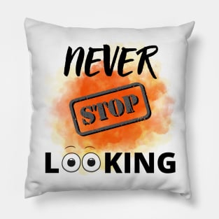 Never stop looking Pillow