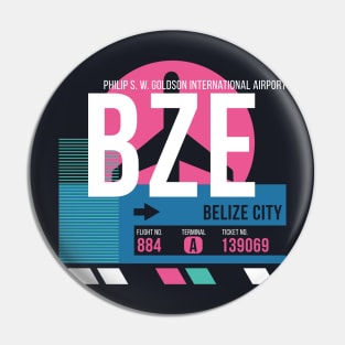 Belize City (BZE) Airport // Sunset Baggage Tag Pin