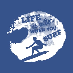 Surfing, white T-Shirt