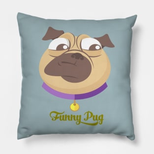 Funny pug face Pillow