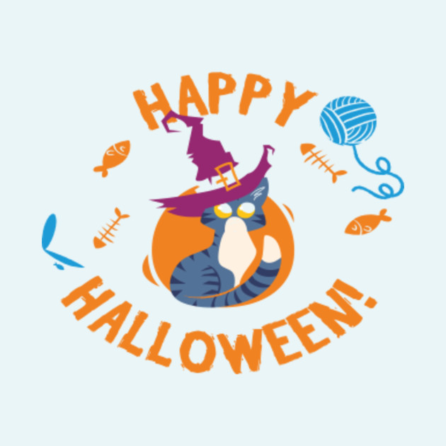 Happy Halloween Witch Cat Design Shirt Halloween Season Happy