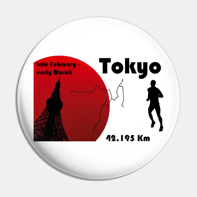 Tokyo marathon Pin by CTinyFactory