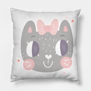 Cute Kitty Face Design Pillow