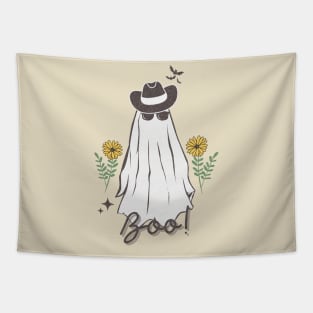 Boo Ghost Cowboy Halloween, Retro halloween Party Gift Tapestry