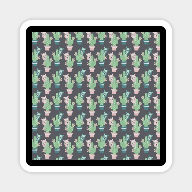 Llama Drama Cactus Pattern Magnet by The WYLD Tribe