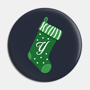 Christmas Stocking with Letter Y Pin