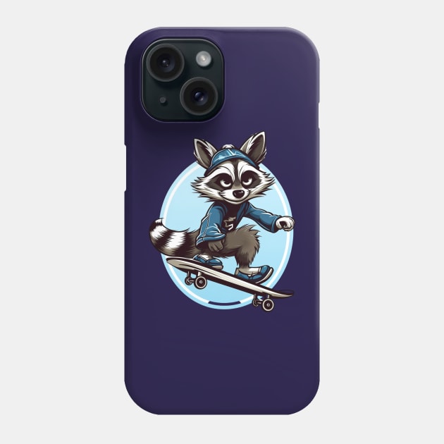 raccoon skatter Phone Case by hnueng111