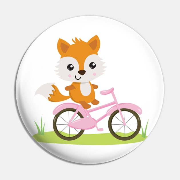 Cute Riding Fox Pin by Animal Specials
