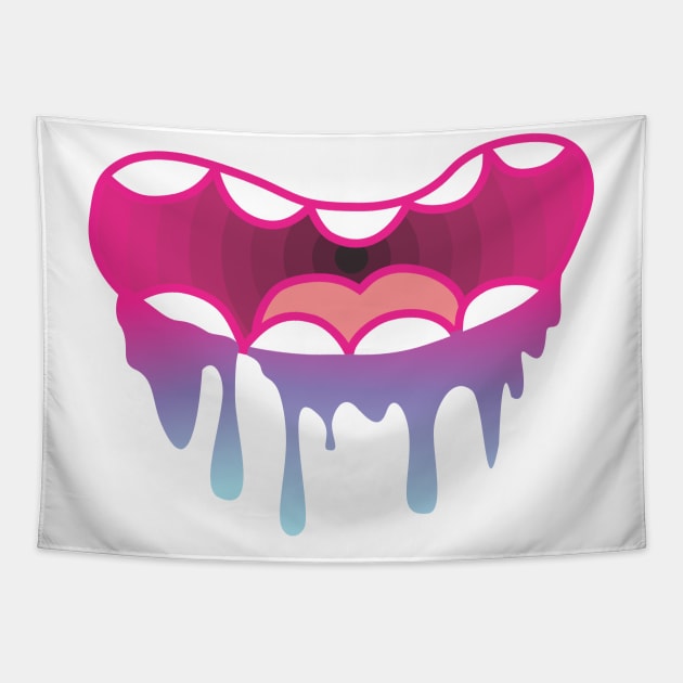 Consumerism Hungry Mouth Tapestry by sadpanda