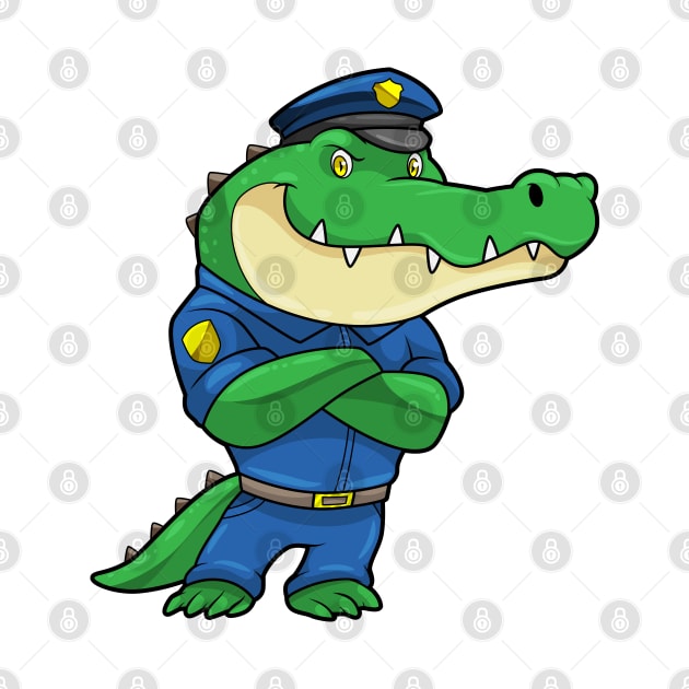 Crocodile as Police officer with Police uniform by Markus Schnabel