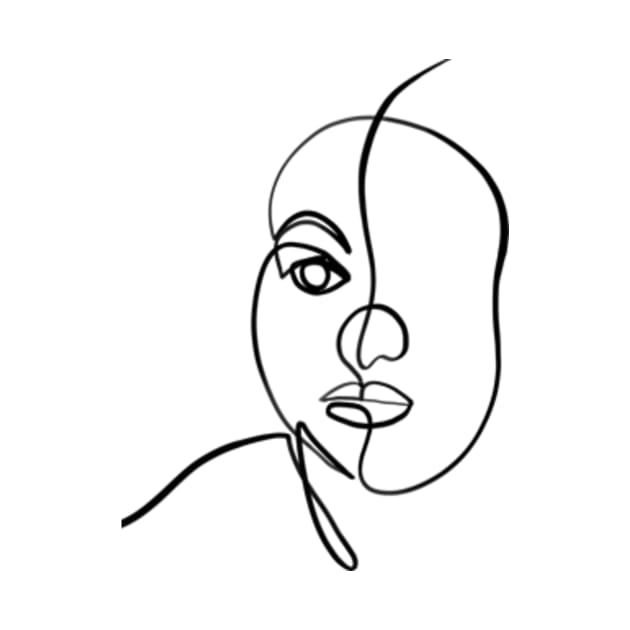 women face one line minimal art by Doodle Intent