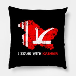 I Stand With Kashmir - Distressed Kashmiri Flag Pillow