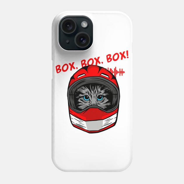 funny cat driver – Box, box, box! (Carlo) Phone Case by LiveForever