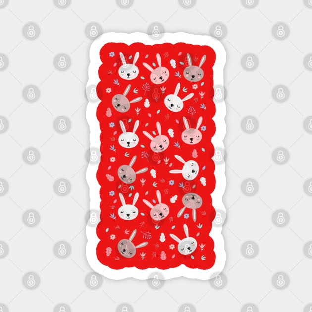 Cute bunnies Magnet by Aversome