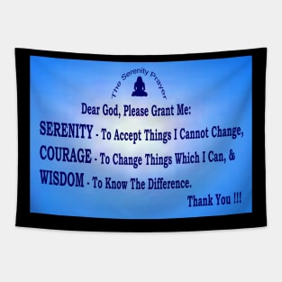 The Serenity Prayer Wall art with Scattering Blue Background Tapestry