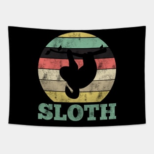 Retro Sloth Text Tapestry