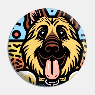 German Shephard Cartoon Pin