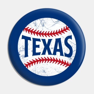 Texas Retro Baseball - Blue Pin