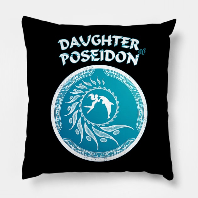 Daughter of Poseidon Pillow by NicGrayTees