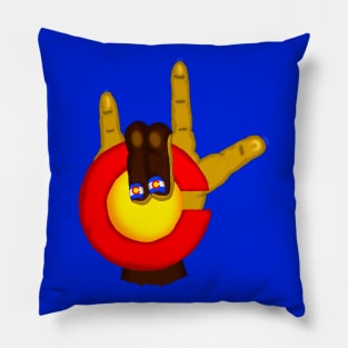 African American woman wear nail polish Colorado logo Pillow